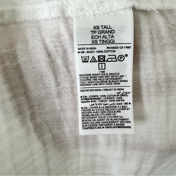 OLD NAVY Mini Dress White XS Tall Crinkle Gauze Tiered Pockets Flowy Peasant NWT - Picture 12 of 15